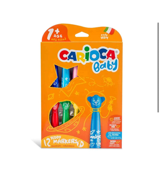 Carioca teddy jumbo süper yıkanabilir keçeli boya kalemi 6 lı - 209.90TL - | Elya Kids