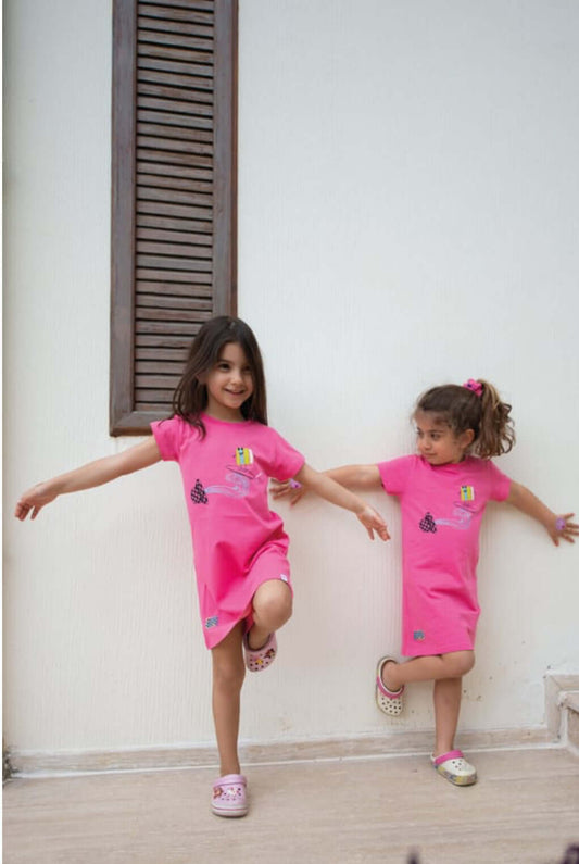 Cool Surfer Dress - Pink - 750.00TL - | Elya Kids