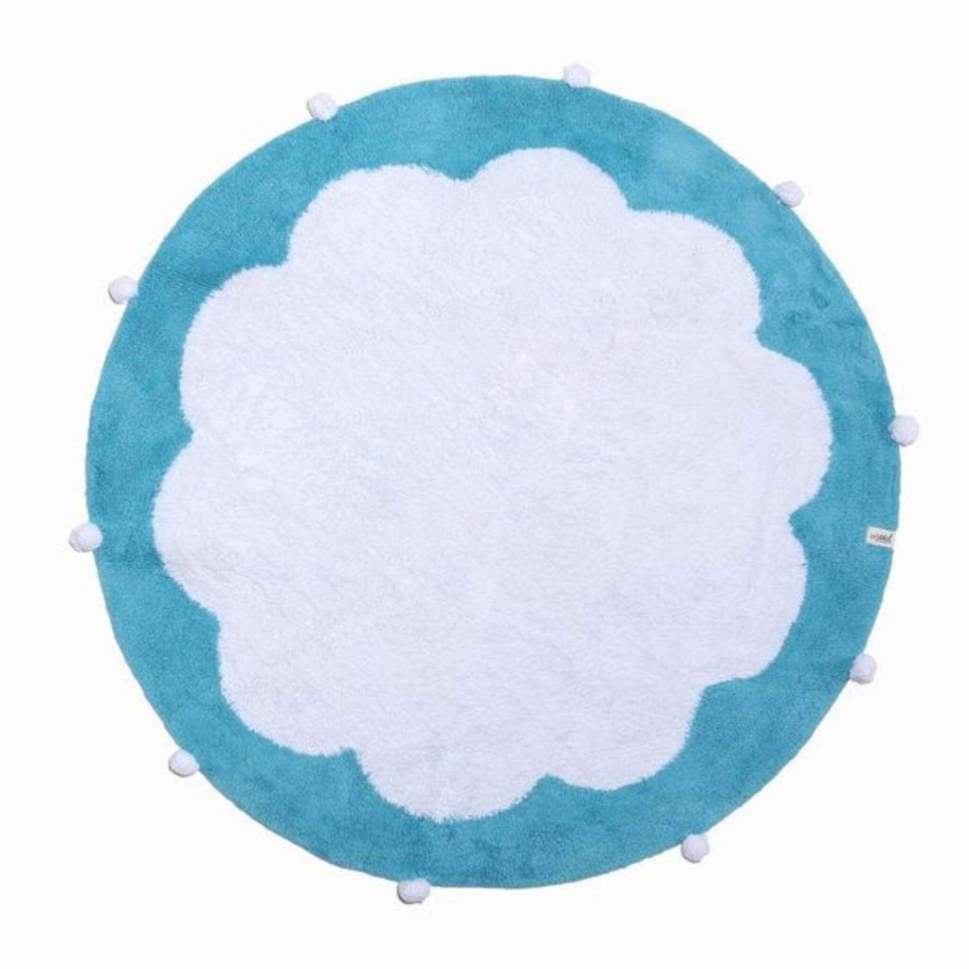 MOOD Rugs Ecru Blue Renk Pompom Halı - 414.99TL - ELYKDS-234 | Elya Kids