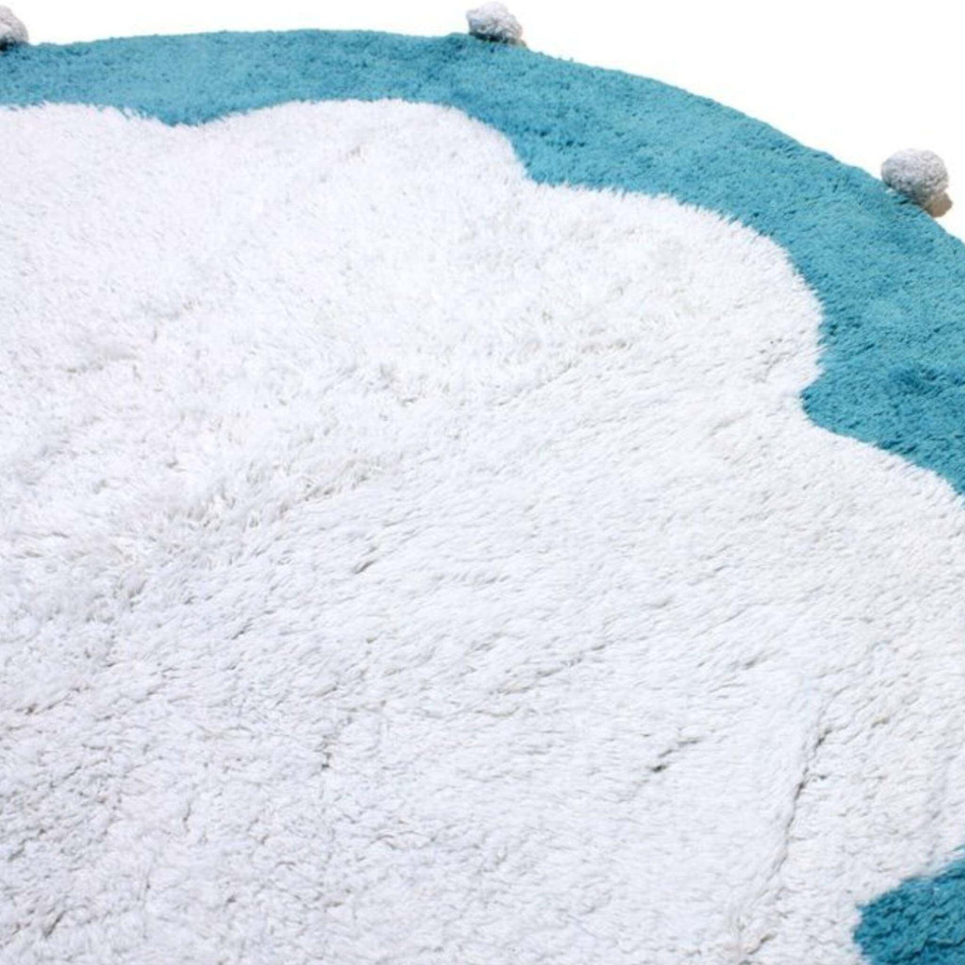 MOOD Rugs Ecru Blue Renk Pompom Halı - 414.99TL - ELYKDS-234 | Elya Kids